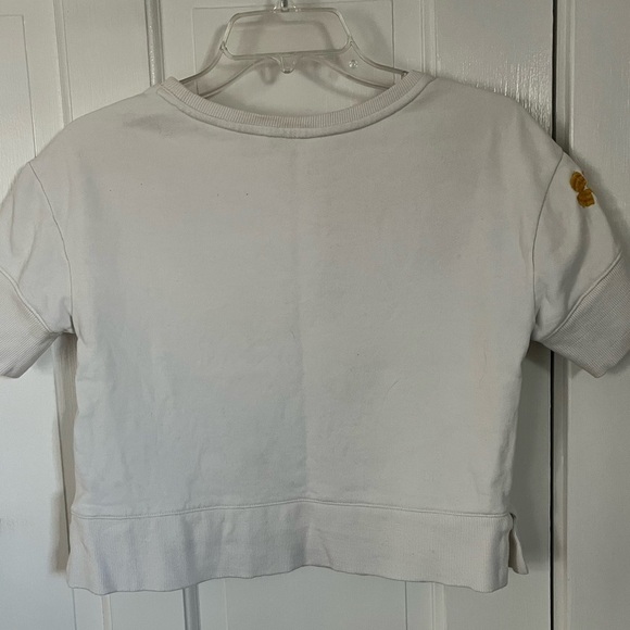 Maeve by Anthropologie Vineland Embroidered Cropped Short Sleeved Sweatshirt XXS - Picture 10 of 14